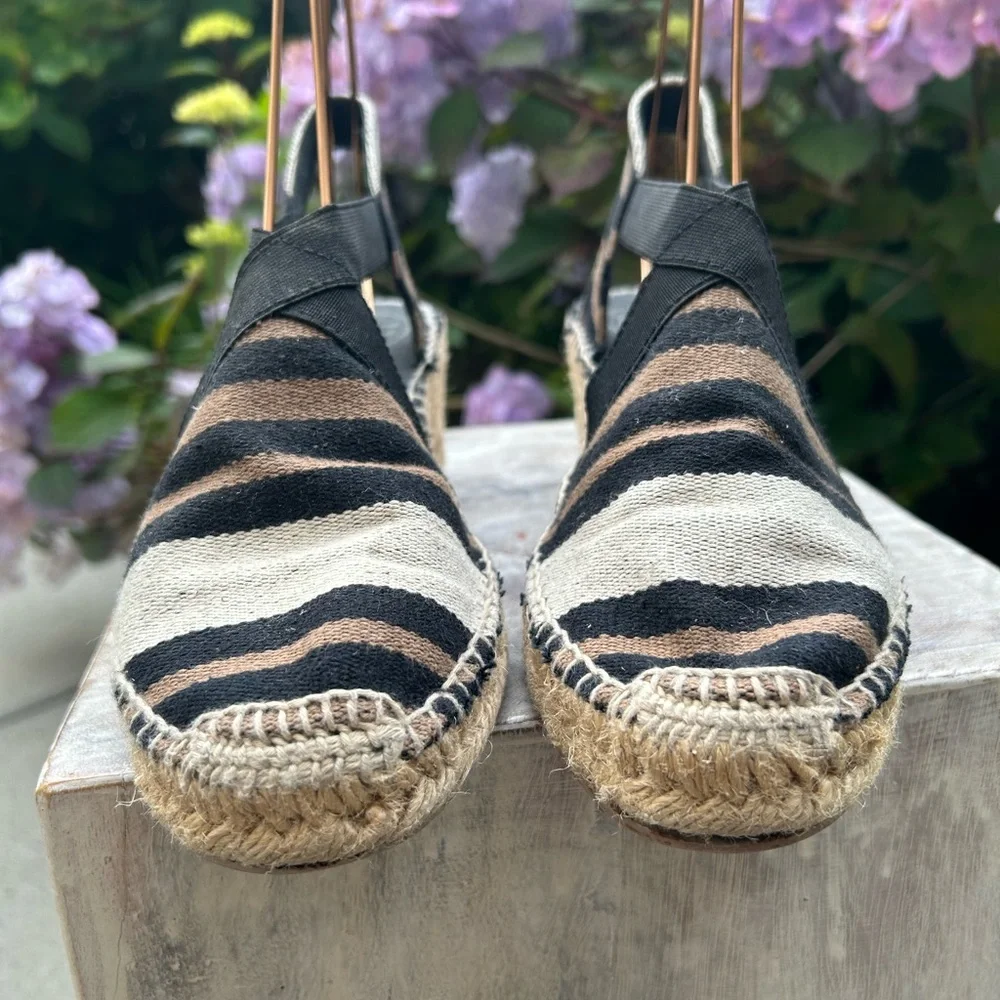 Toni Pons -‎ Striped Espadrille Wedge Sandals